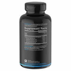 Sports Research omega-3 softgels close-up, daily wellness with high EPA and DHA from wild fish.