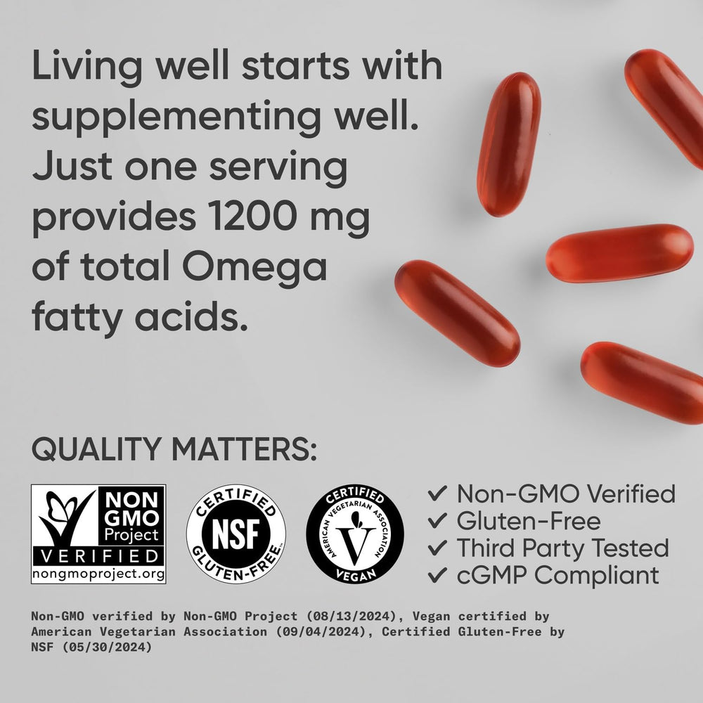Six plant oils including flaxseed and pomegranate in the blend