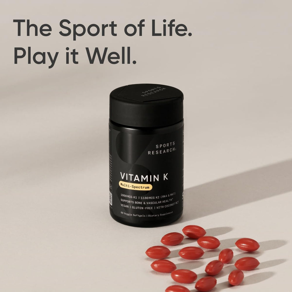 Sports Research Vitamin K Multi-Spectrum Made in USA badge on bottle
