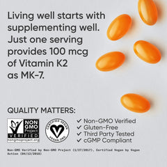 Sports Research K2 MK7 with coconut MCT oil to aid absorption.