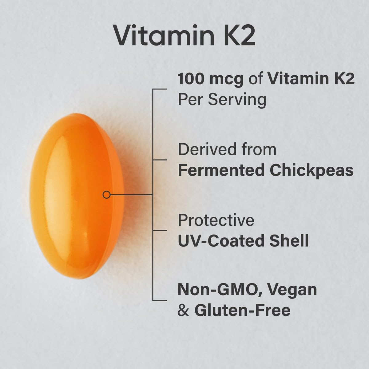 Sports Research Vitamin K2 MK7 softgels close-up showing vegan formula and MCT oil.