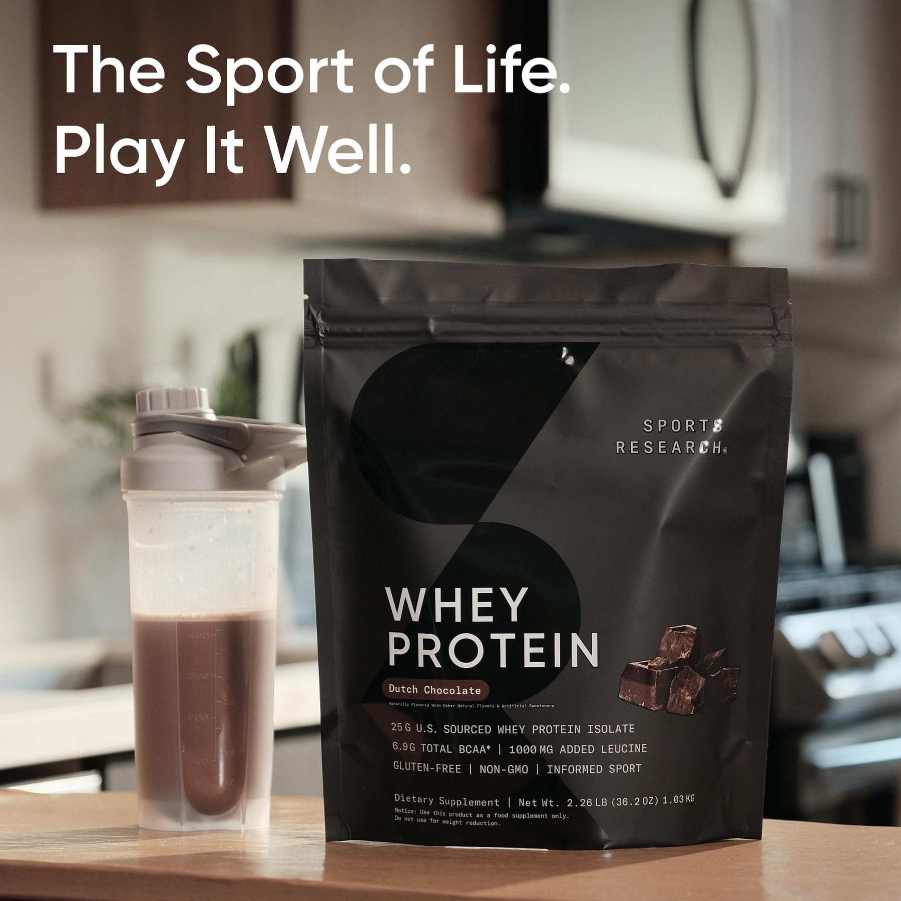 Sports Research whey protein in coffee creamer provides an easy energy boost.