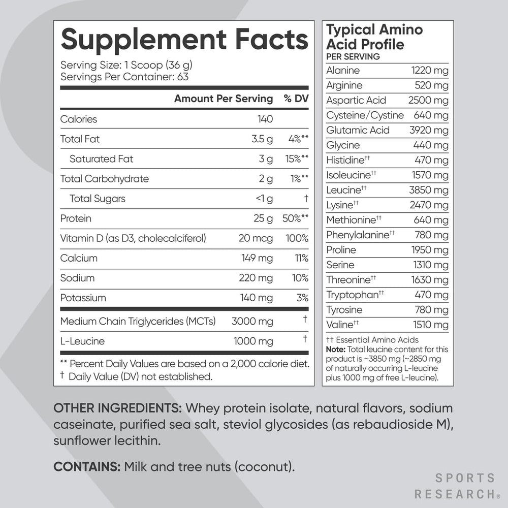 Sports Research Whey Protein Isolate vanilla baking use for protein-enhanced recipes.