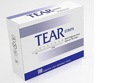 Sports World Vision Schirmer strips in sterile pouch for at-home testing.