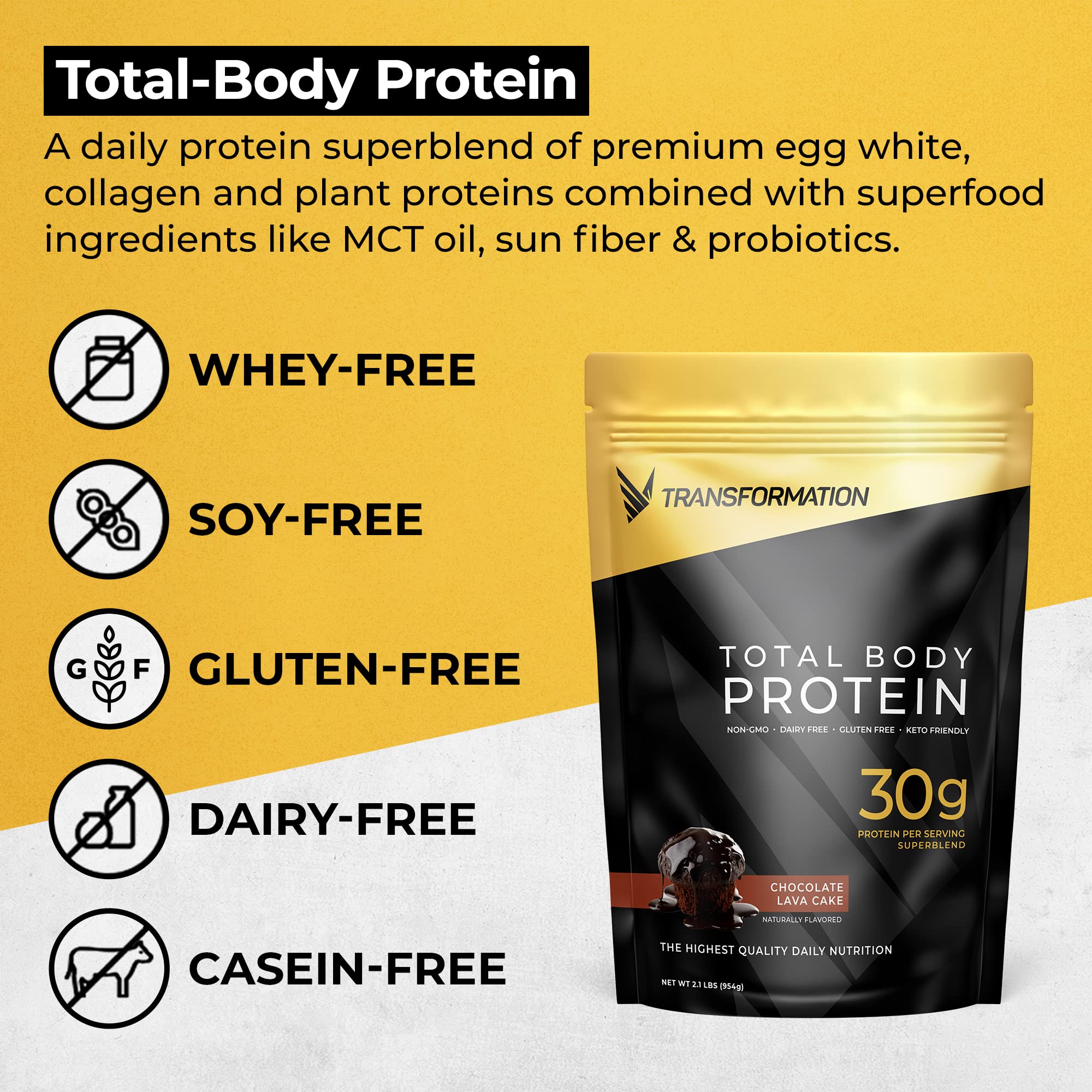 SPR BODY Transformation Protein Super Blend bottle and label highlighting 30g protein