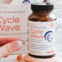 SPRIGS Cycle Wave Wheat Germ Oil softgels closeup for nutritional support.