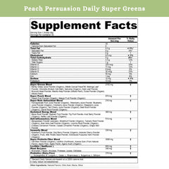 Sprigs Peach flavor drink mix in glass with fruits illustrating low-sugar, plant-based nourishment