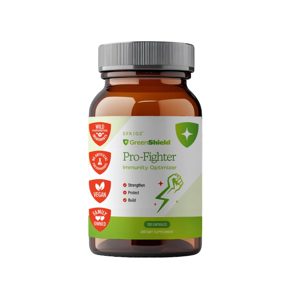 SPRIGS Pro-Fighter bottle front promoting natural immune support for daily wellness.