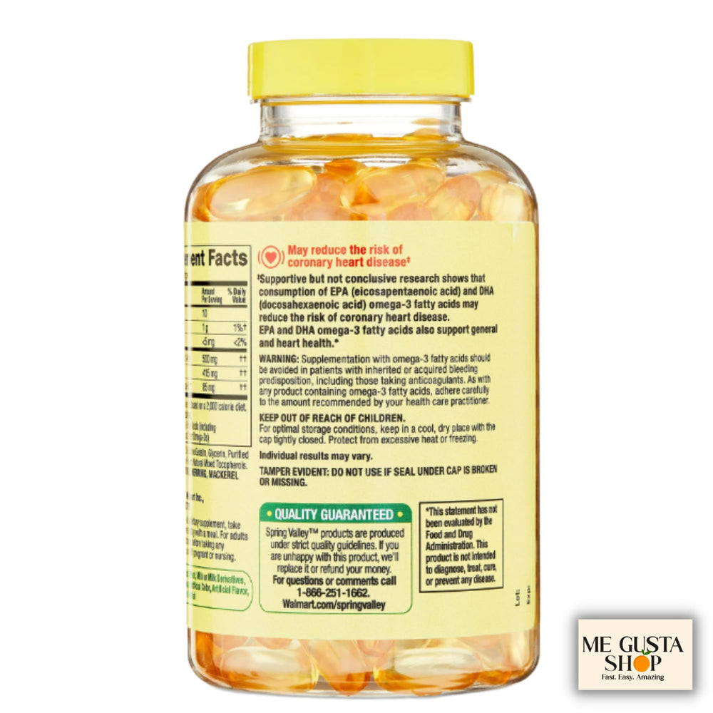 Omega-3 softgels pouring from bottle illustrating easy dosing