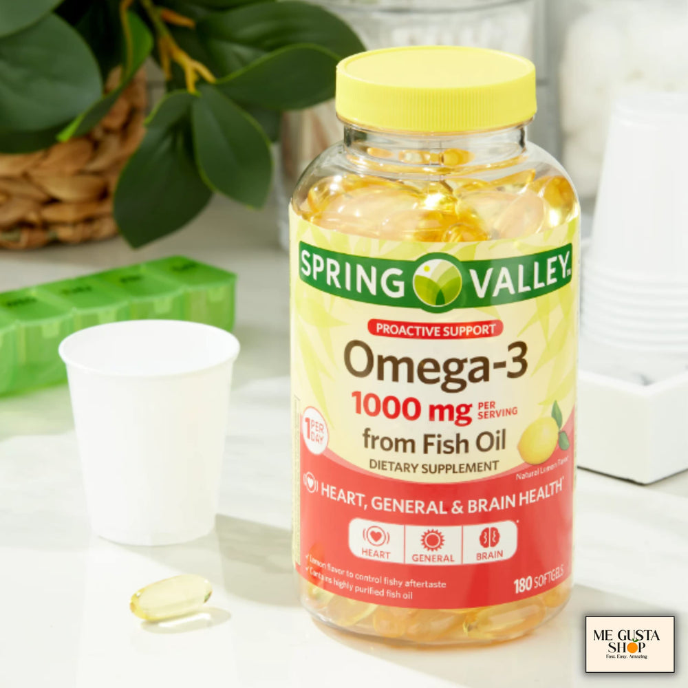 Spring Valley Omega-3 softgels 180-count package for long-term daily use.