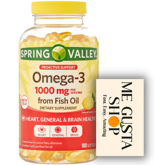 Spring Valley Omega-3 softgels bottle for daily omega-3 support.