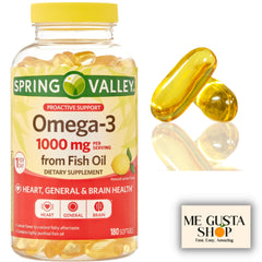 Spring Valley Omega-3 softgels pouring into hand for easy intake.