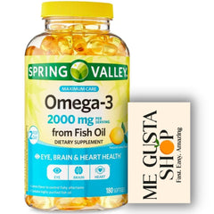 Spring Valley Omega-3 Fish Oil bottle front promotes daily wellness.