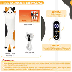 Sprinqdawin Calico Cat Heating Pad adjustable heat levels personalize your comfort.