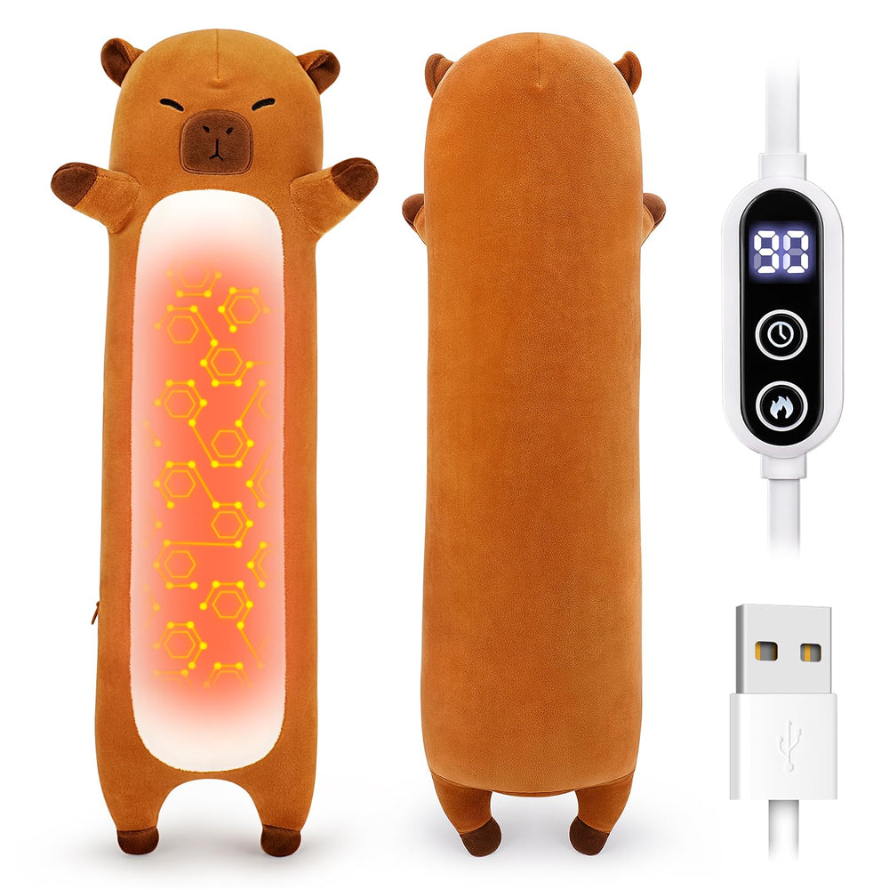 Sprinqdawin Capybara heating pad 20-inch plush provides warm companionship.