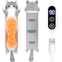 Sprinqdawin Cat Heating Pad 22in gray plush, cozy warmth on demand.