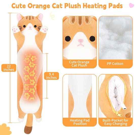 Sprinqdawin orange cat with adjustable temperature control for personalized warmth