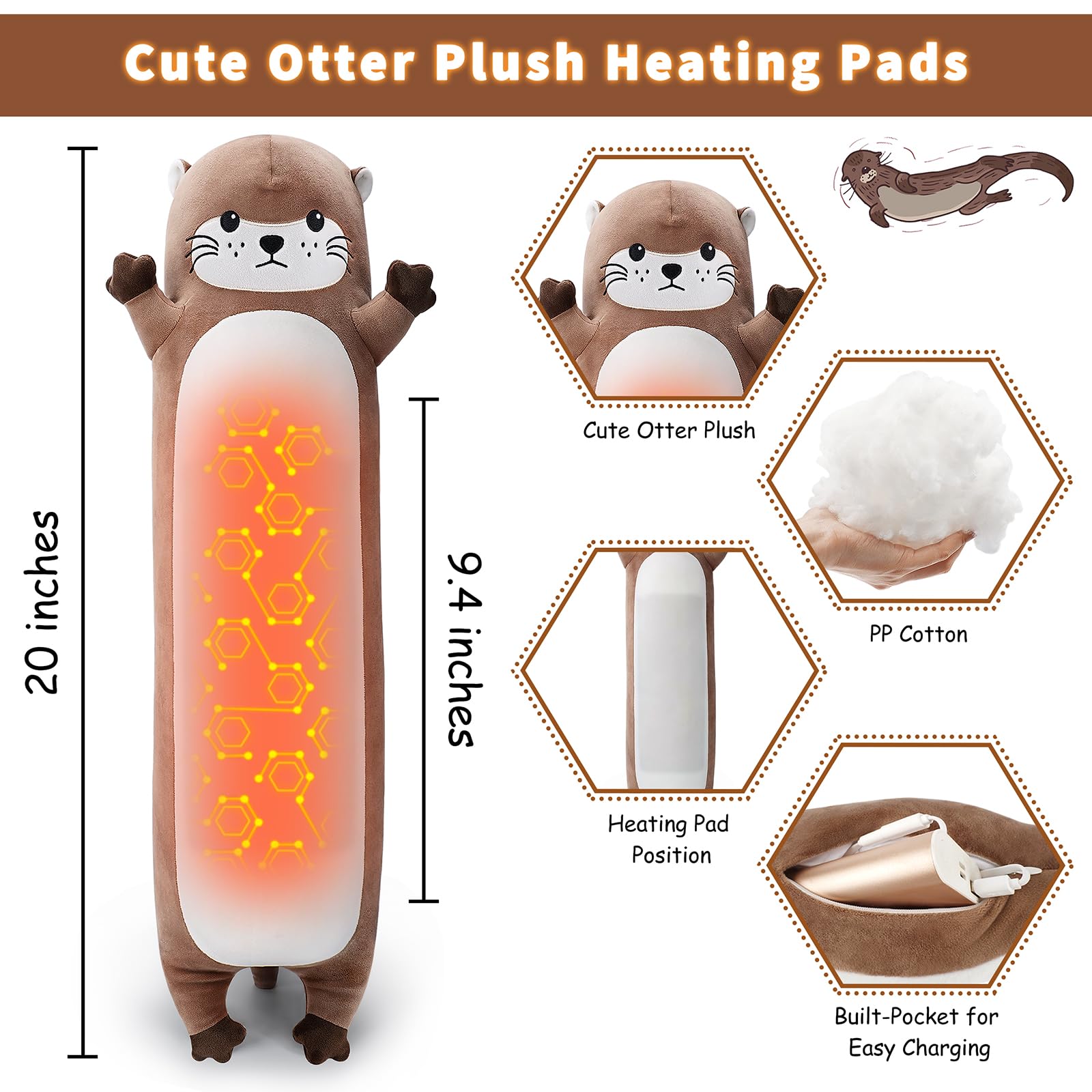 Sprinqdawin Otter heating pad USB cable setup for portable warmth