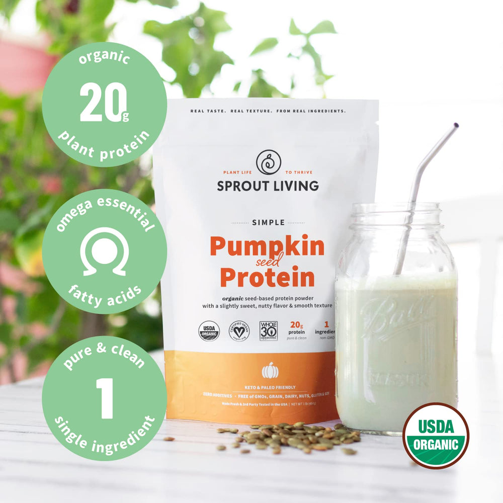 Sprout Living powder being poured demonstrates easy mixability.