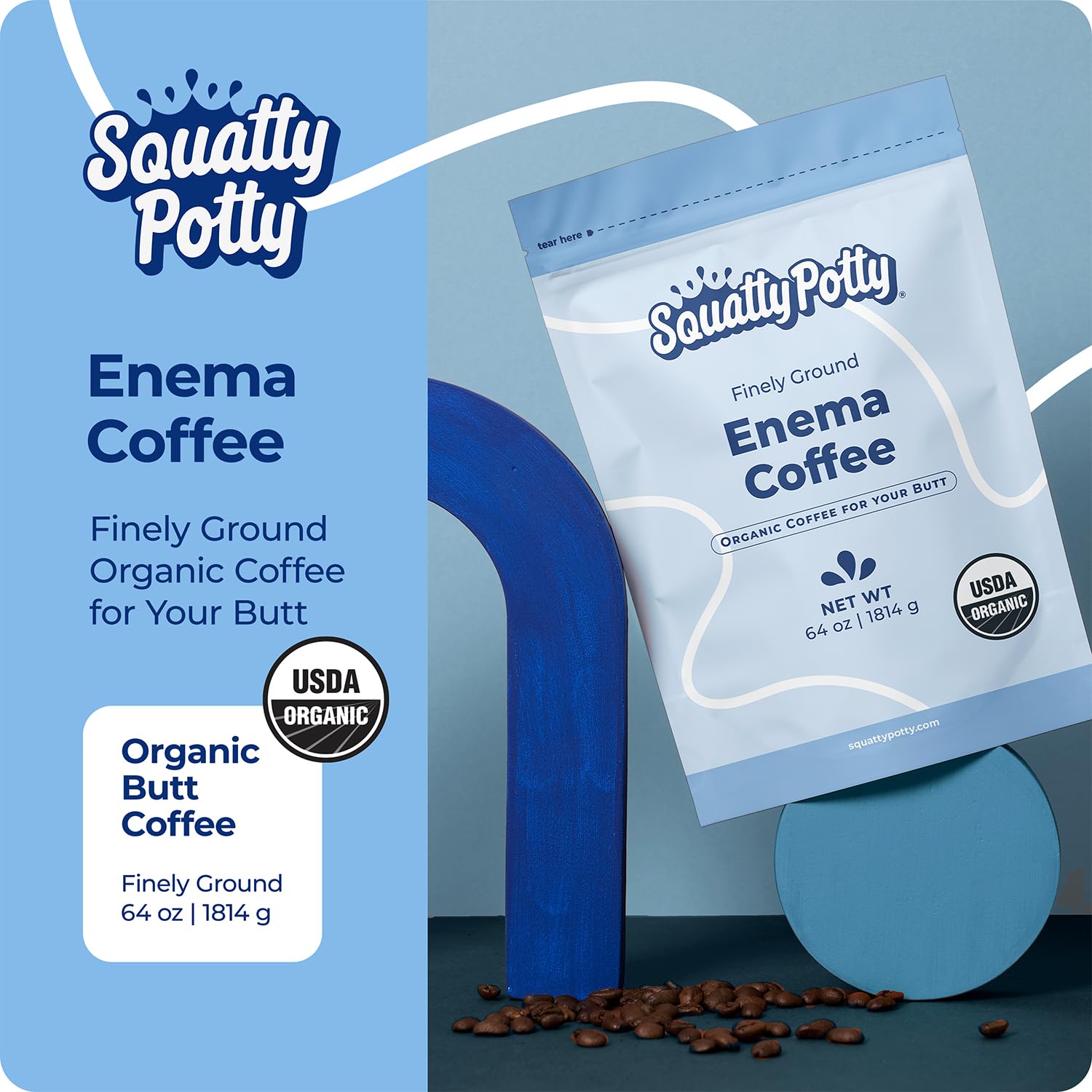 Squatty Potty Enema Coffee roast image showing 419°F medium roast.
