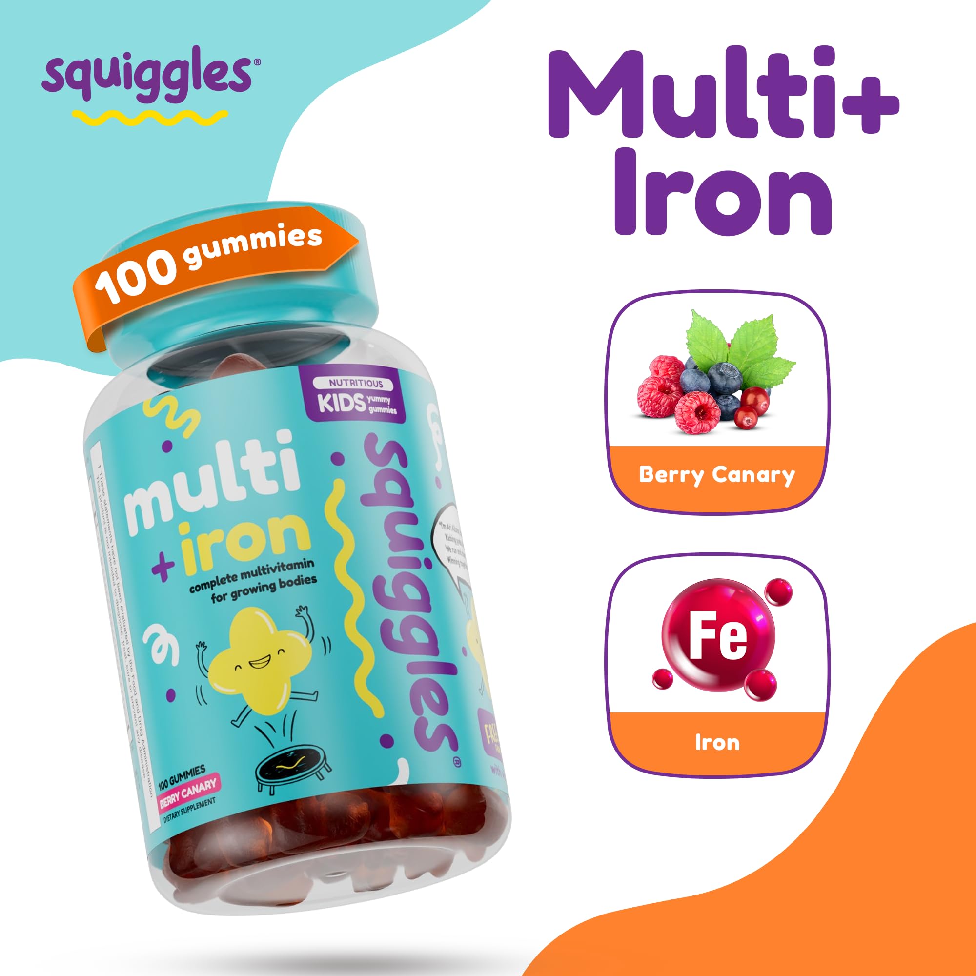 Close-up of Squiggles berry gummies showing chewy texture loved by kids