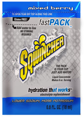 Sqwincher fast-pack liquid concentrate packet blue for rapid electrolyte replacement in hot work environments