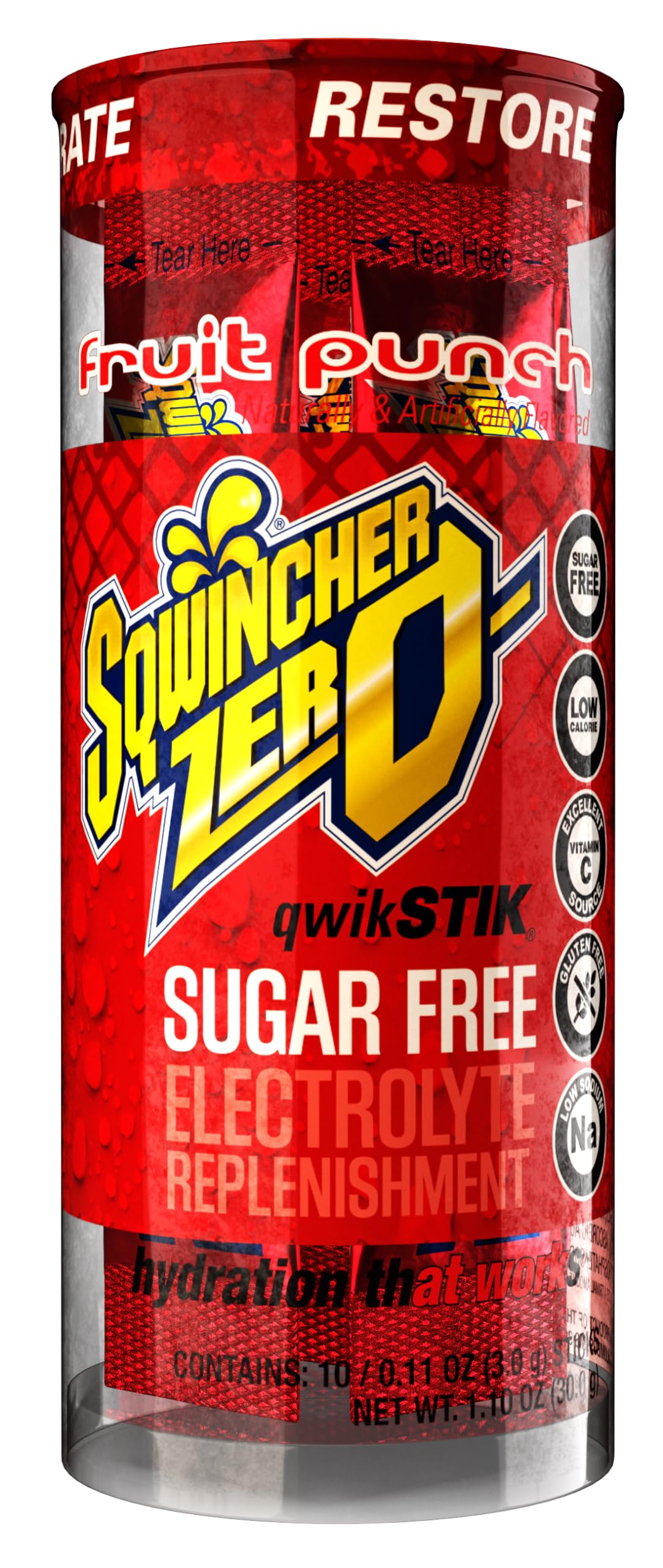 Sqwincher Zero Qwik Stik portion packets for easy travel