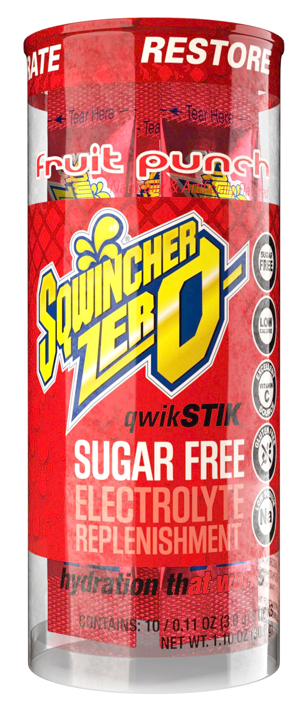 Sqwincher Zero Qwik Stik portion packets for easy travel