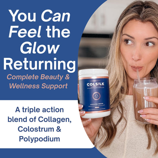 SRILabs ColSilk powder dispense showing easy daily drink mix