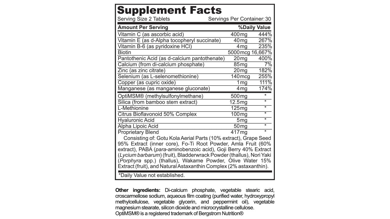 SRILabs Renewglow capsules closeup highlighting Biotin 5000mcg benefits.