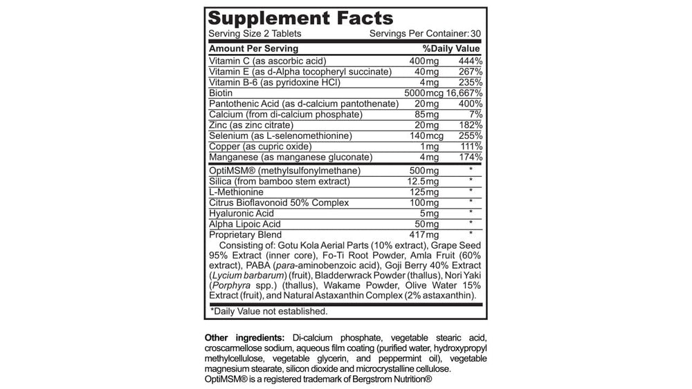 SRILabs Renewglow capsules closeup highlighting Biotin 5000mcg benefits.