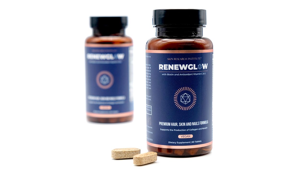 SRILabs Renewglow bottle on table for daily routine.