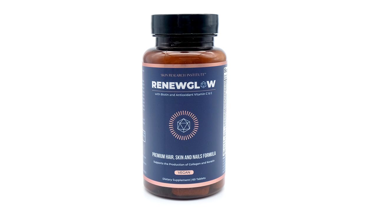 SRILabs Renewglow label detail emphasizing vegan, USA-crafted quality.