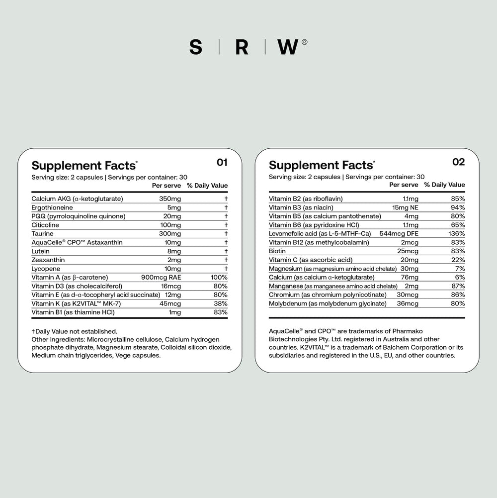 SRW Cel Essential lab-style packaging closeup representing science-backed formulation.
