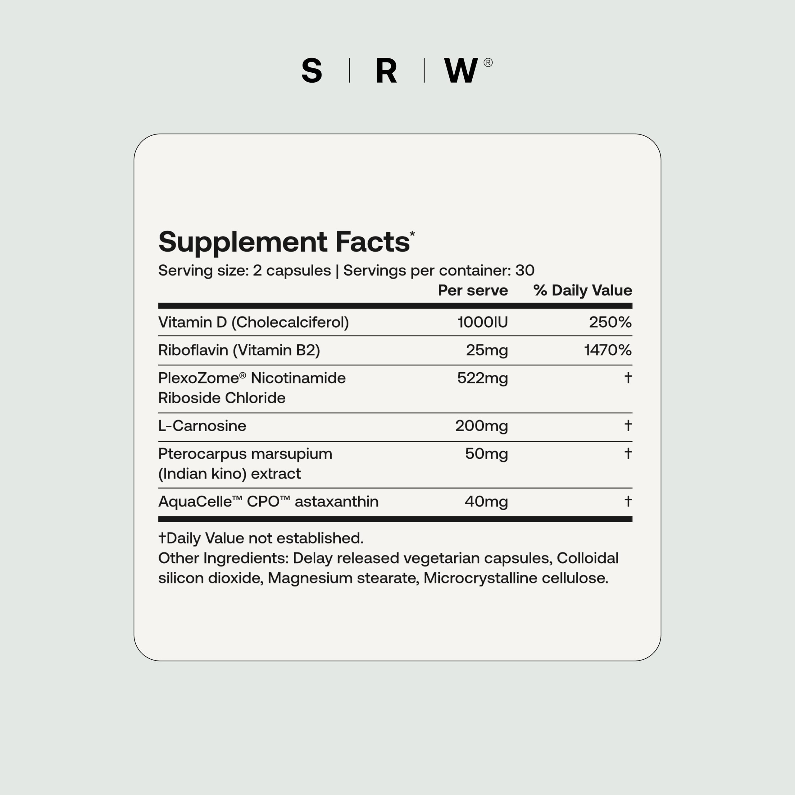 SRW Cel² NR Nourishment packaging box on display