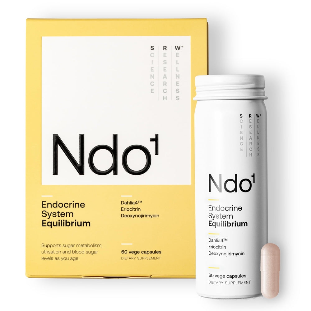 SRW Ndo¹ Equilibrium bottle with 60 vegan capsules supporting healthy blood sugar