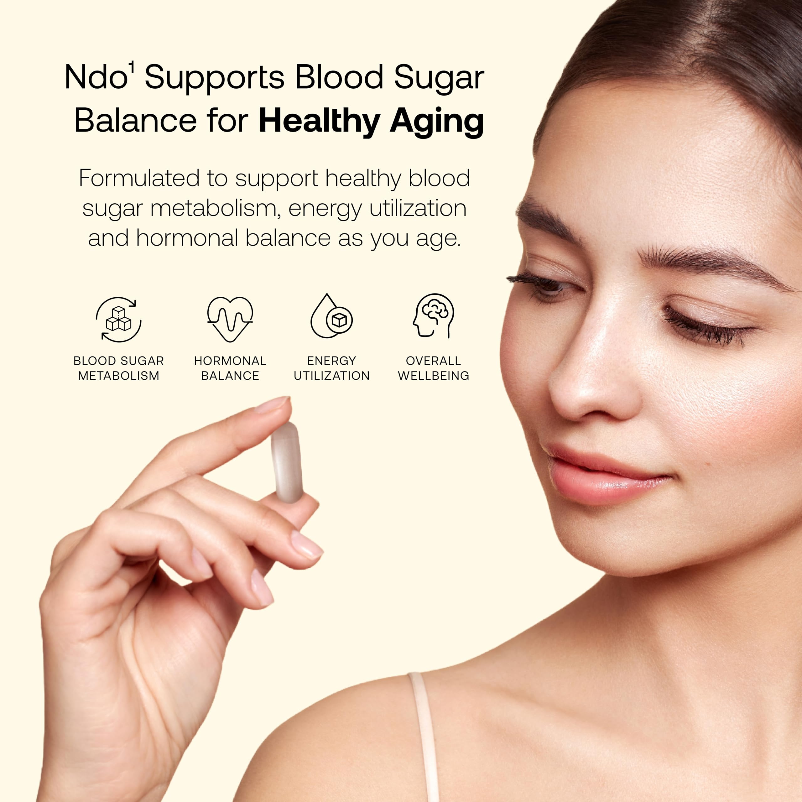 Ndo¹ Equilibrium capsules poured, ready for a daily metabolic support routine
