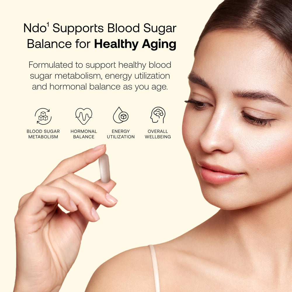 Ndo¹ Equilibrium capsules poured, ready for a daily metabolic support routine