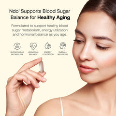 Ndo¹ Equilibrium capsules poured, ready for a daily metabolic support routine