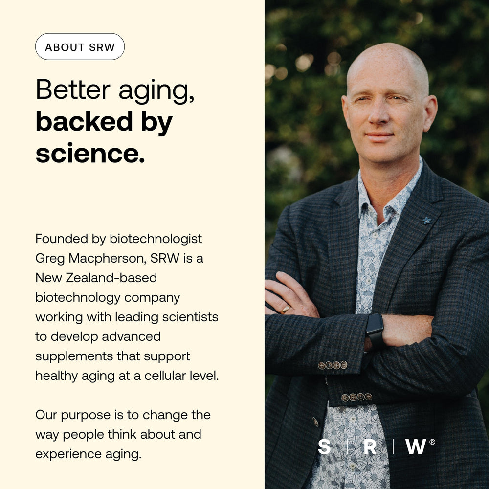SRW branding on box communicates science-backed wellness