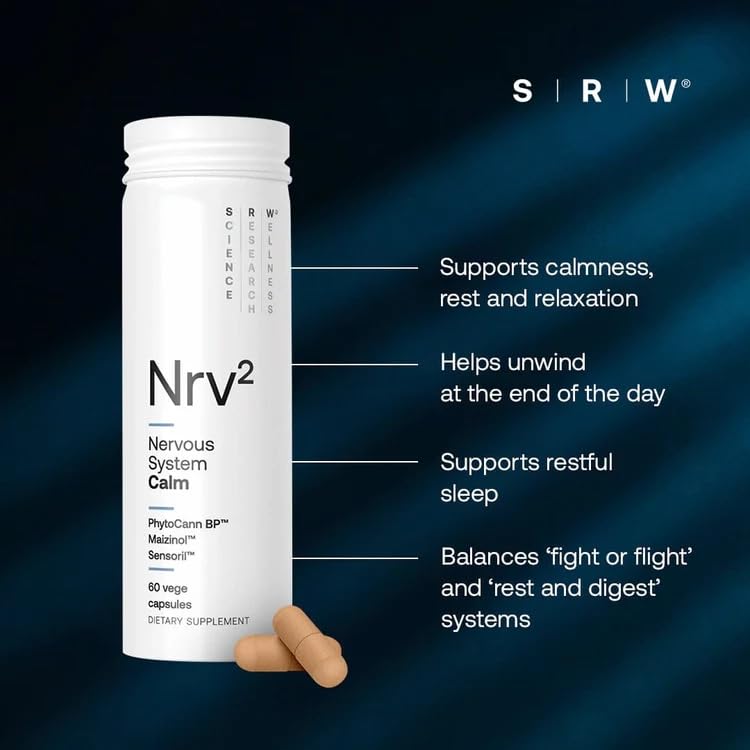 SRW Nrv² Calm capsules close-up ready for evening relaxation