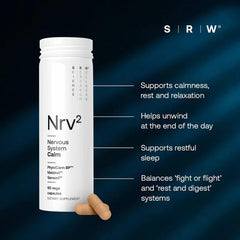 SRW Nrv² Calm capsules close-up ready for evening relaxation