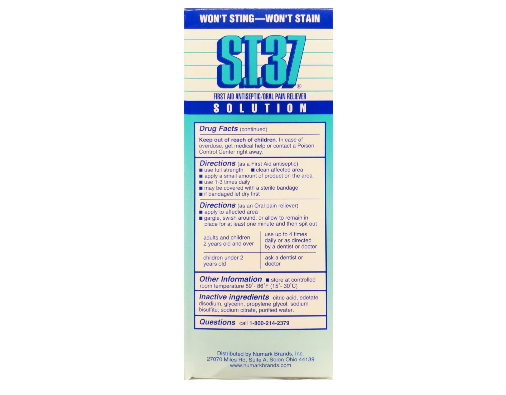 ST.37 Solution minor cuts and abrasions cleansing for first aid