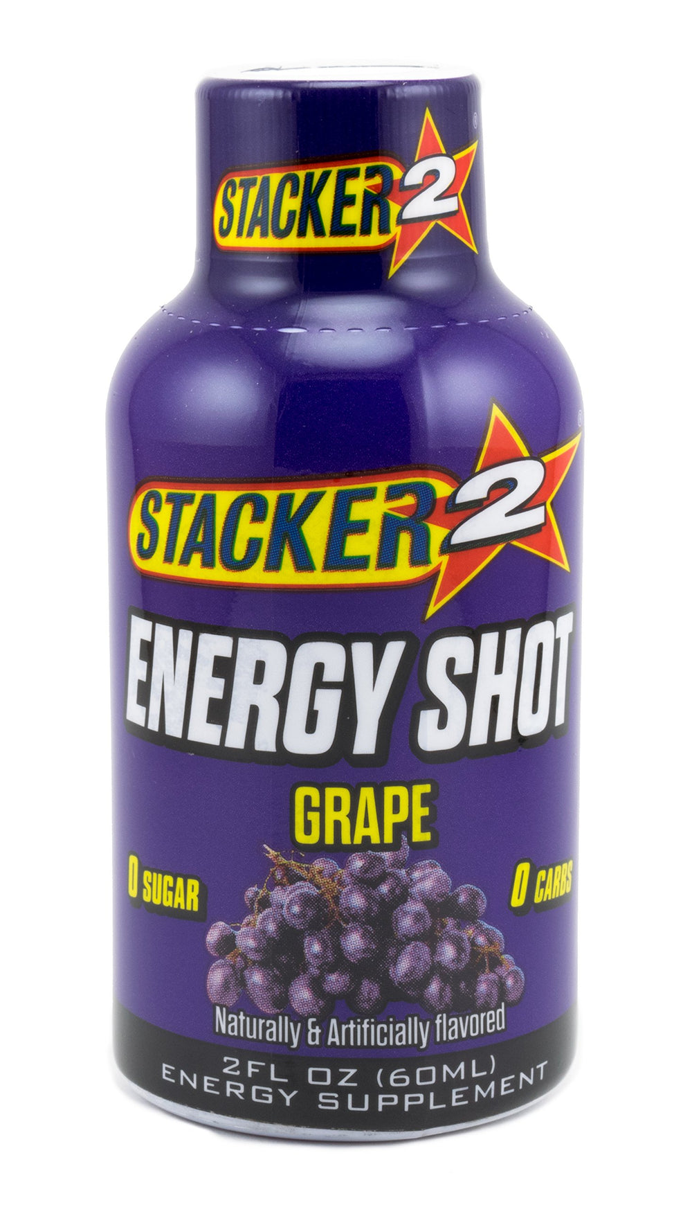 Stacker 2 Energy Shot grape pack 24 bottles visual, ideal for convenient daily energy