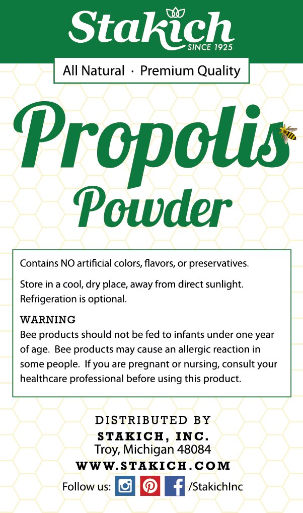 Stakich Bee Propolis powder scoop ready to mix