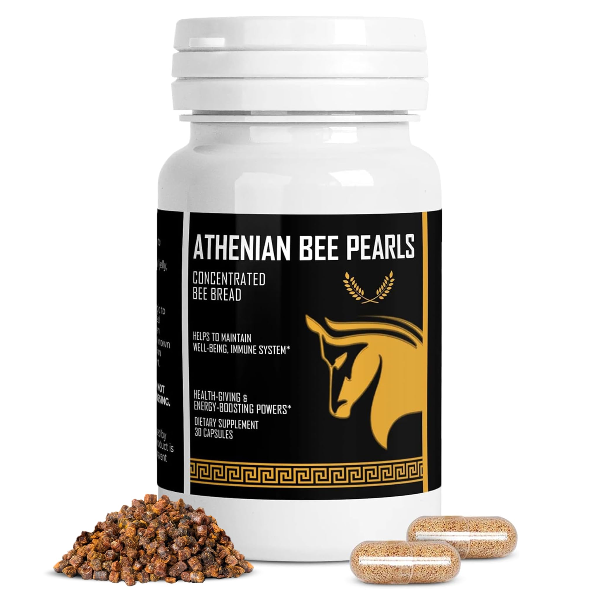 The Stampede Network Bee Pollen Pearls packaging front for daily natural wellness.