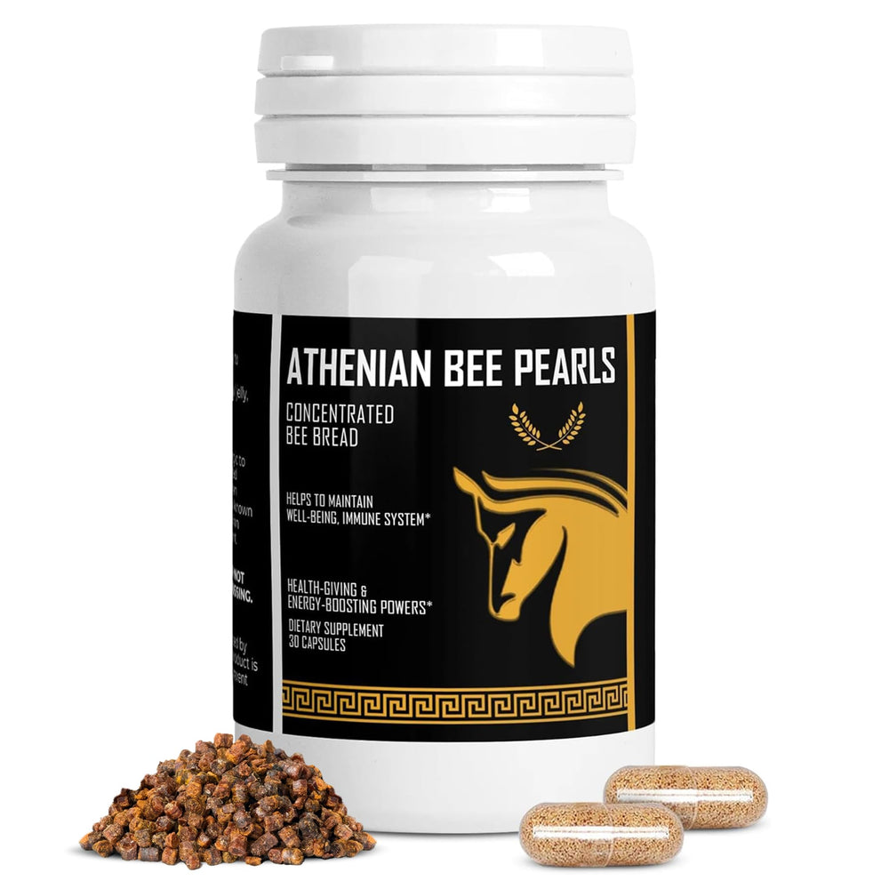 The Stampede Network Bee Pollen Pearls packaging front for daily natural wellness.