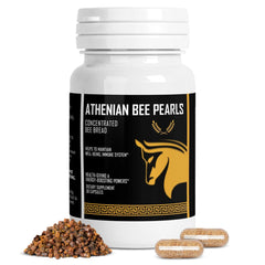 The Stampede Network Bee Pollen Pearls packaging front for daily natural wellness.