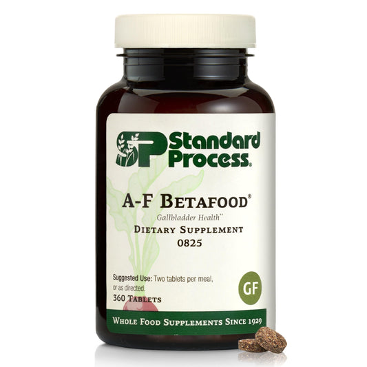 Standard Process A-F Betafood bottle front for gallbladder support