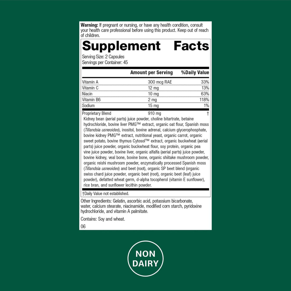 Albaplex bottle label by Standard Process showing vitamins A, B6, C for nutrition